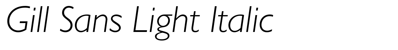 Gill Sans Light Italic